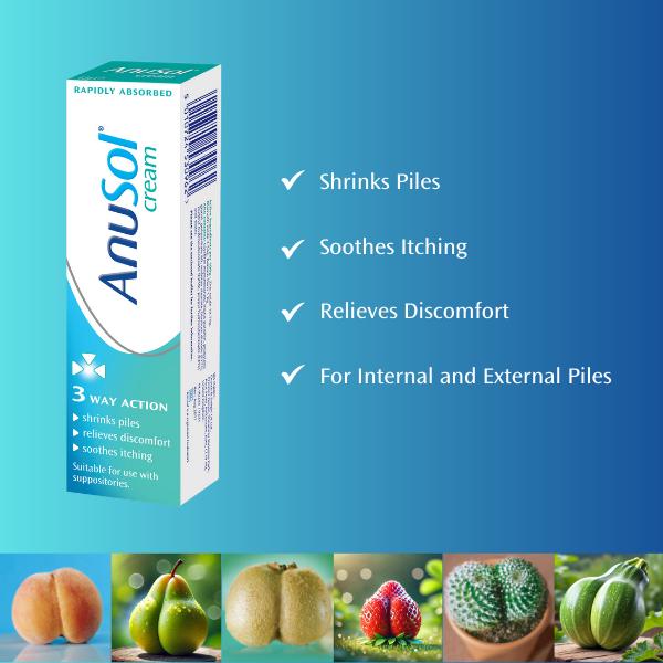 Anusol haemorrhoid cream 43g, imported from the UK