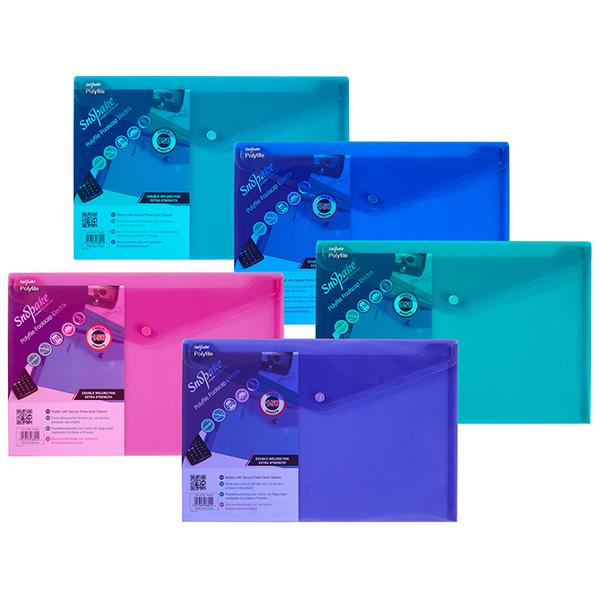 Snopake Polyfile Duo A4 A5 folder in assorted colours - British product