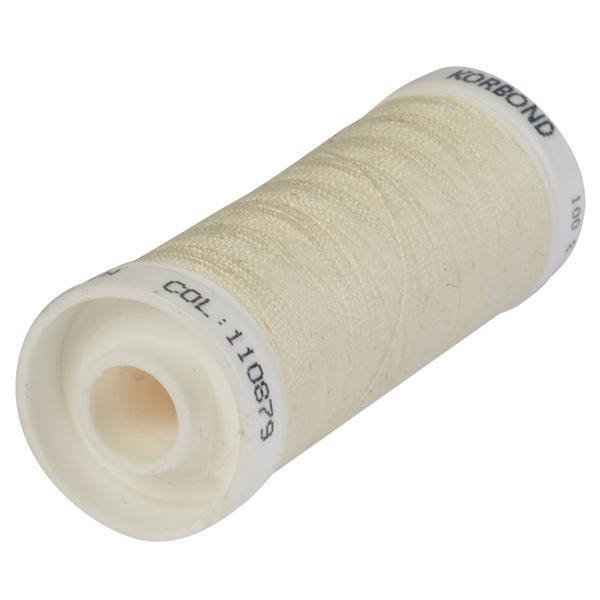 Korbond cream polyester thread 100m - British product
