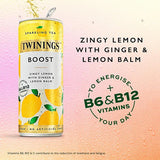 Twinings sparkling tea Zingy Lemon & Ginger 4 x 250ml, imported from the UK