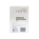 Sainsbury's Home peel and seal C6 envelopes 50pk (British brand)