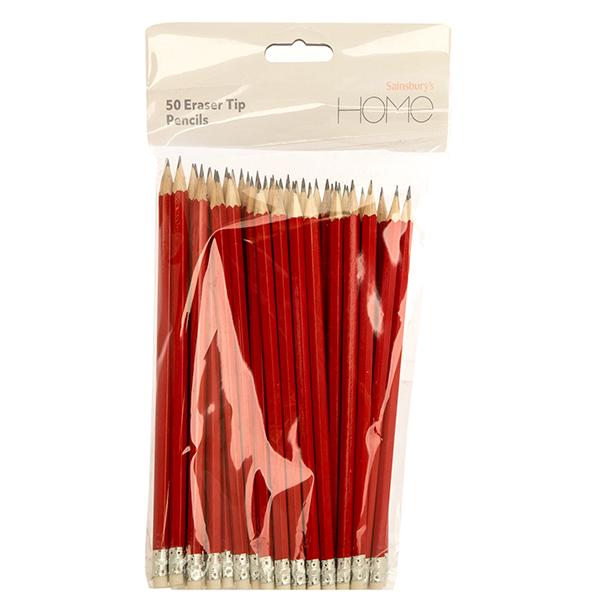 Sainsbury's Home Pencils pack of 50 units (British brand)