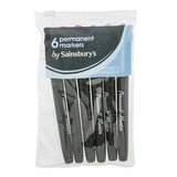 Sainsbury's Home permanent markers assorted colours 6 pack (British brand)