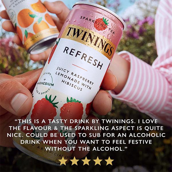 Twinings sparkling tea raspberry lemonade hibiscus 250ml, UK version