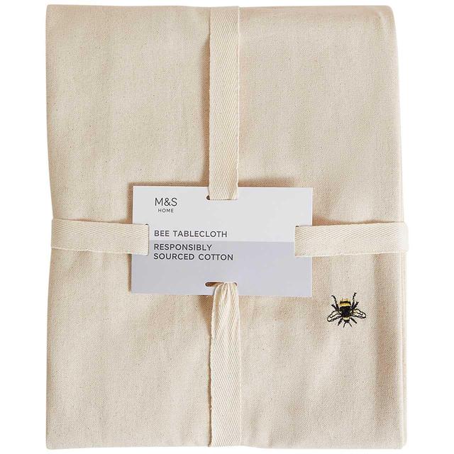 M&S Bee Cotton Tablecloth One Size Natural