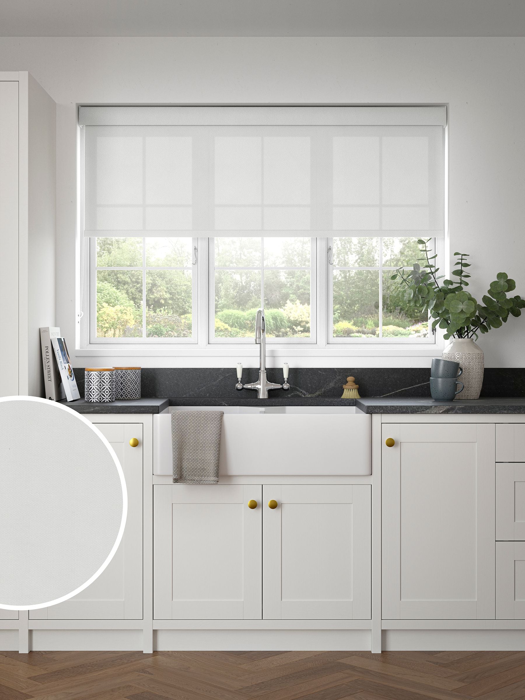 Next Snowdrop White made to measure roller blind (British brand)