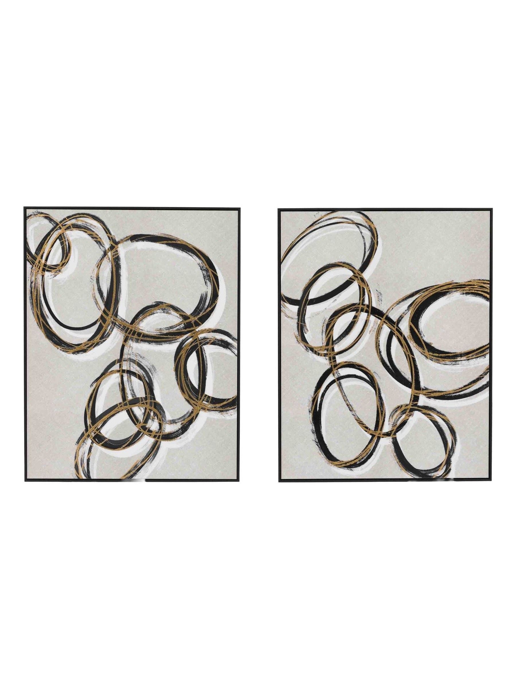 Gallery Home grey gilded framed canvas set of 2 (British brand)