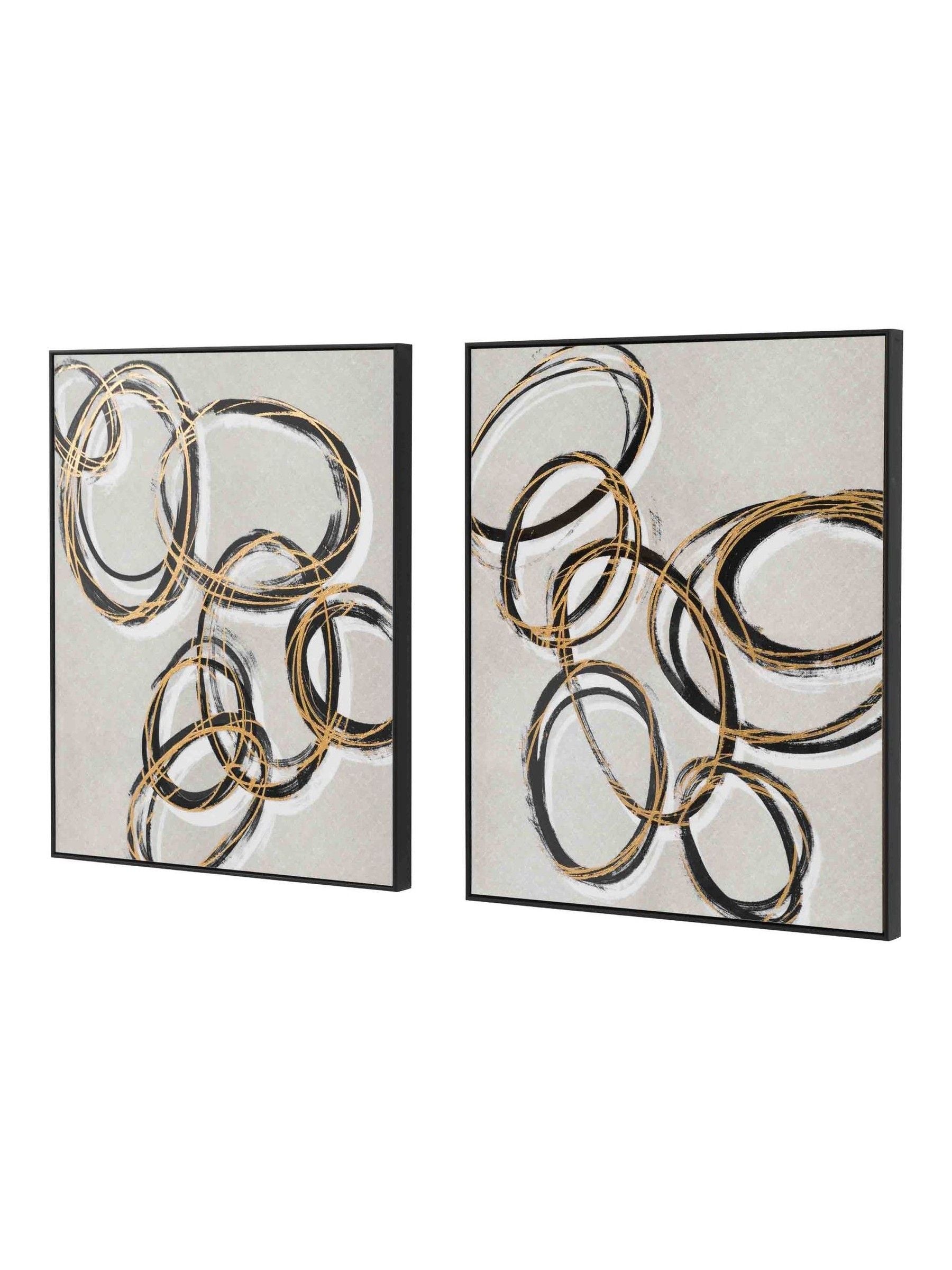 Gallery Home grey gilded framed canvas set of 2 (British brand)