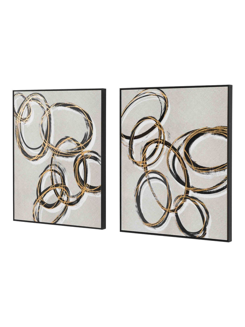 Gallery Home grey gilded framed canvas set of 2 (British brand)