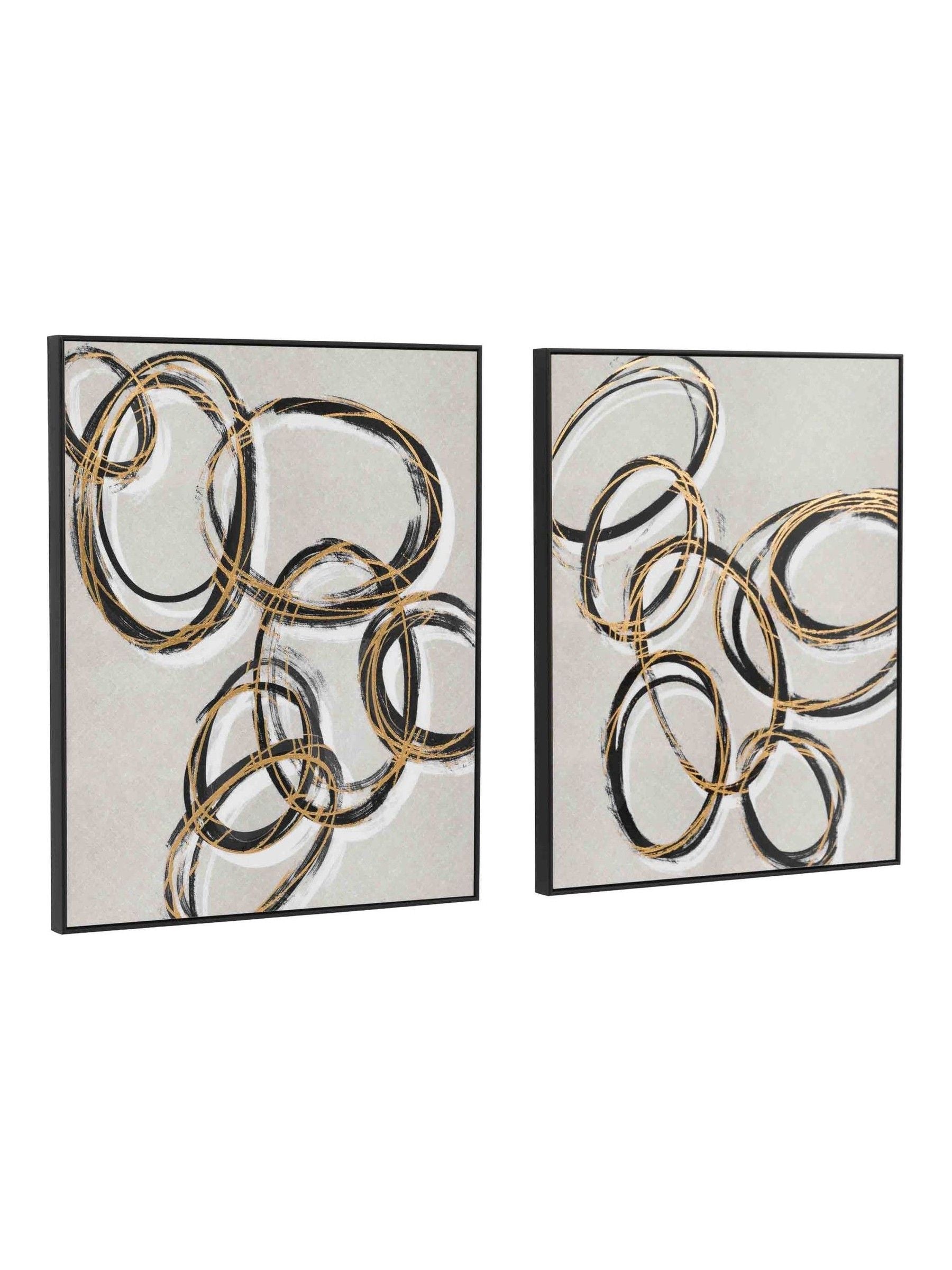 Gallery Home grey gilded framed canvas set of 2 (British brand)