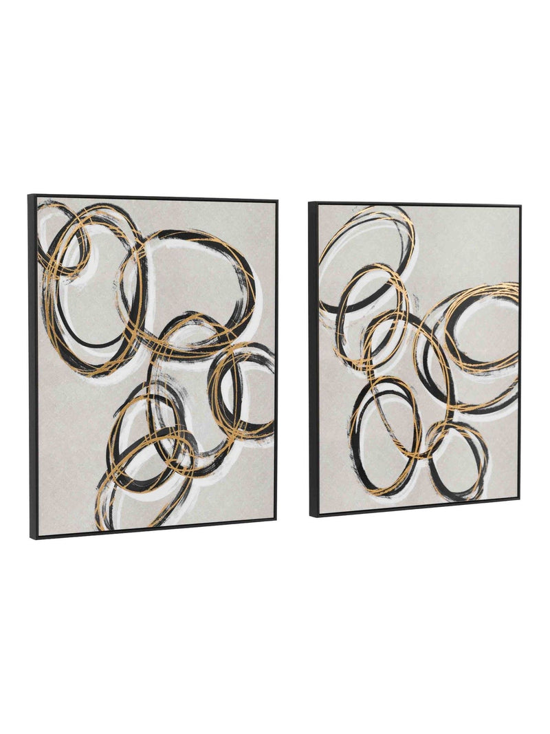 Gallery Home grey gilded framed canvas set of 2 (British brand)