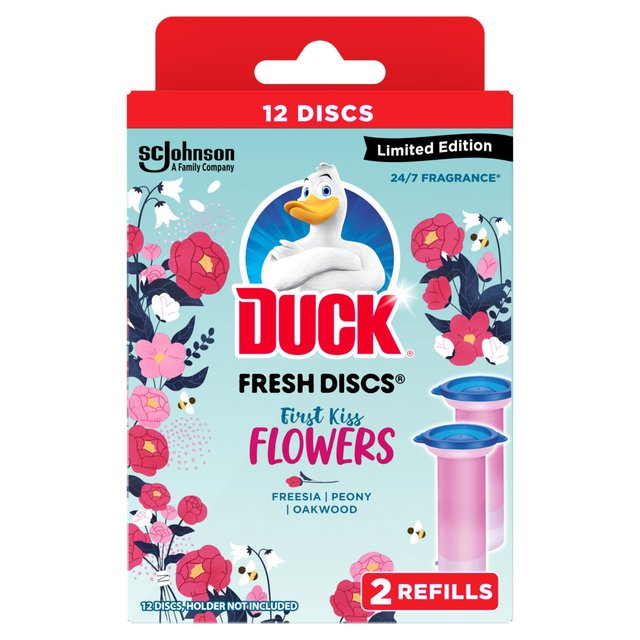 Duck Toilet Fresh Discs Duo Refills First Kiss Flowers   2 x 36ml GOODS M&S   