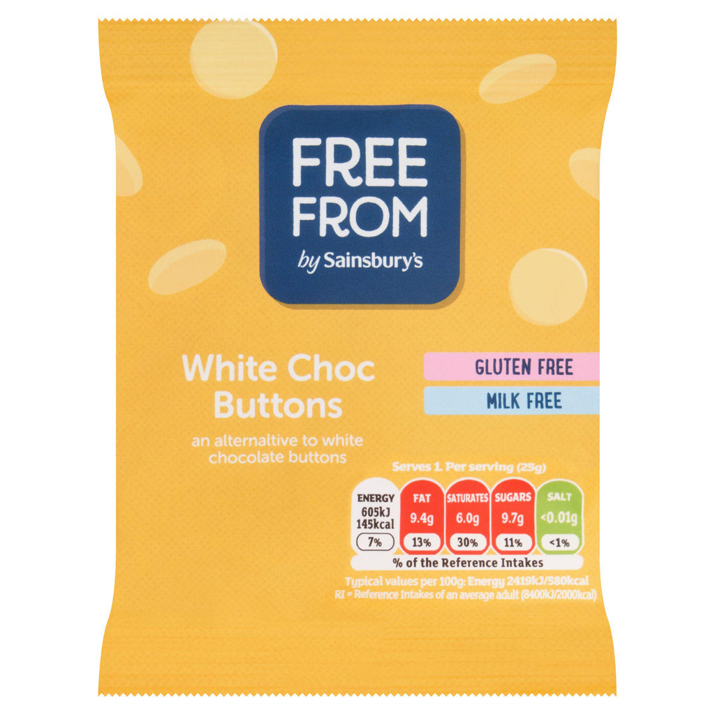 Sainsbury's Free From White Chocolate Buttons 25g