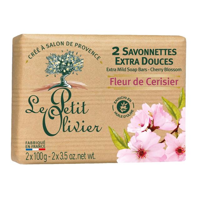 Le Petit Olivier Extra mild soap bars Cherry Blossom   2 x 100g GOODS M&S   