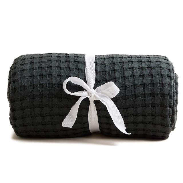 M&S Cotton Waffle Throw One Size Charcoal