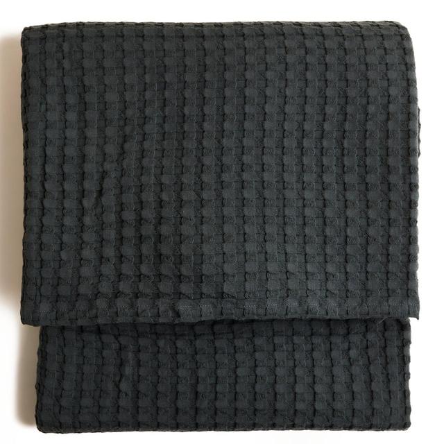 M&S Cotton Waffle Throw One Size Charcoal