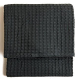 M&S Cotton Waffle Throw One Size Charcoal GOODS M&S   