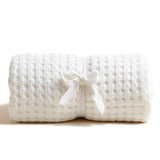 M&S Cotton Waffle Throw One Size White GOODS M&S   