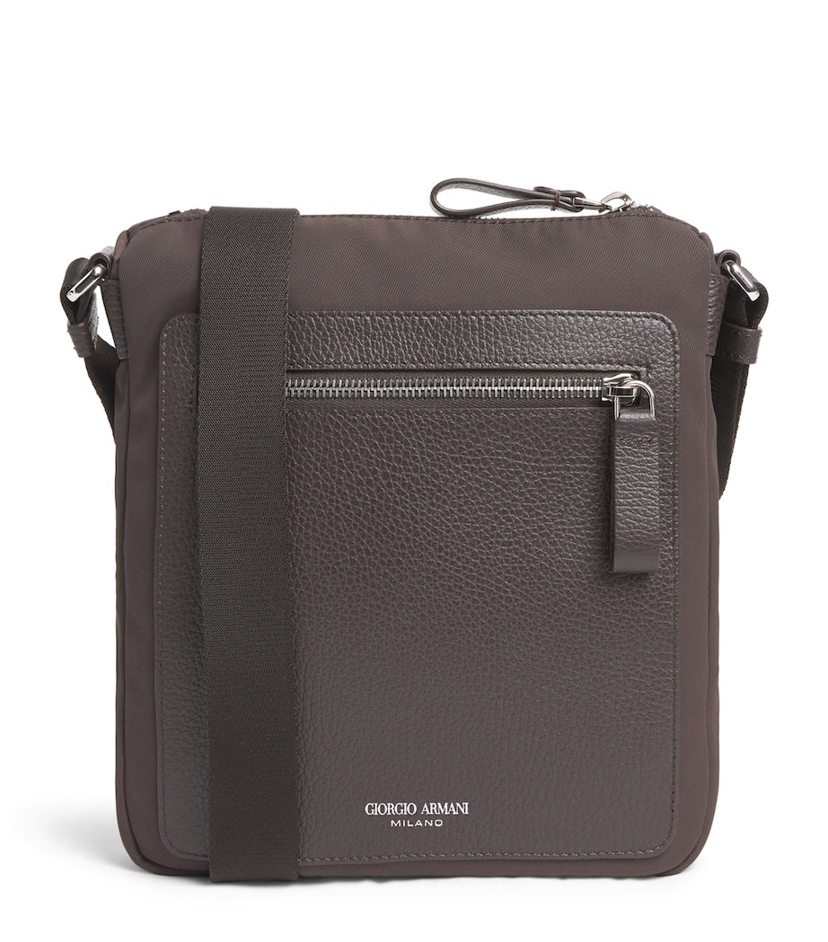 Giorgio Armani leather-trim cross-body bag - British product