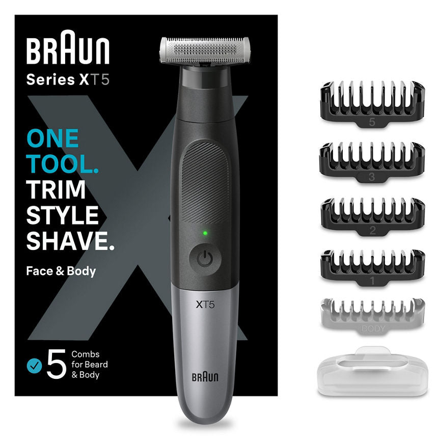 Braun Series X, Beard Trimmer & Body Shaver For Face & Body Hair, XT5100