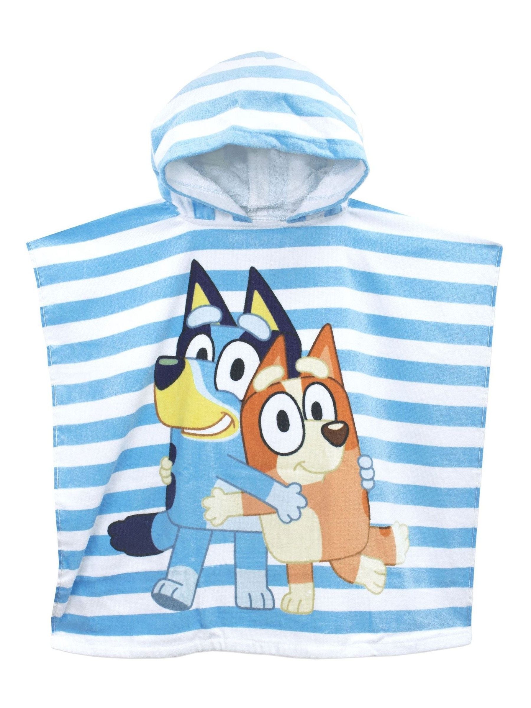 Hooded towel poncho with Bluey and Bingo one size - British product