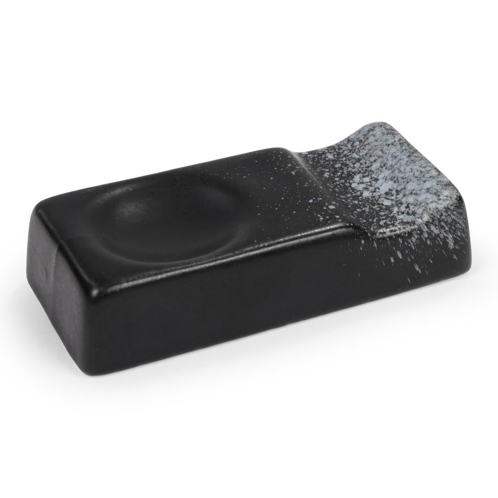 Ceramic chopstick rest in black, Japanese style, imported from the UK