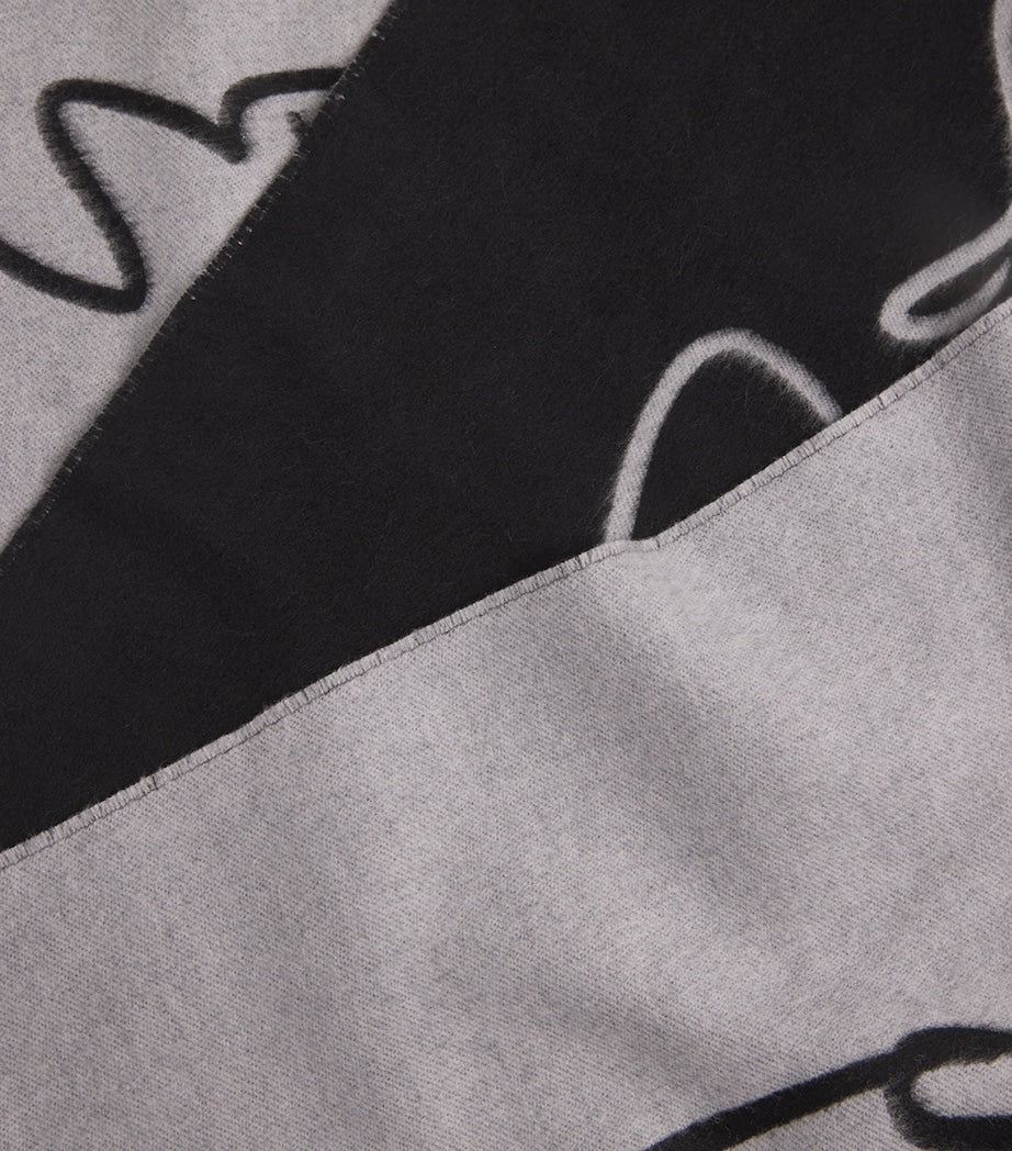 Giorgio Armani wool-silk signature scarf 40x180cm, UK version