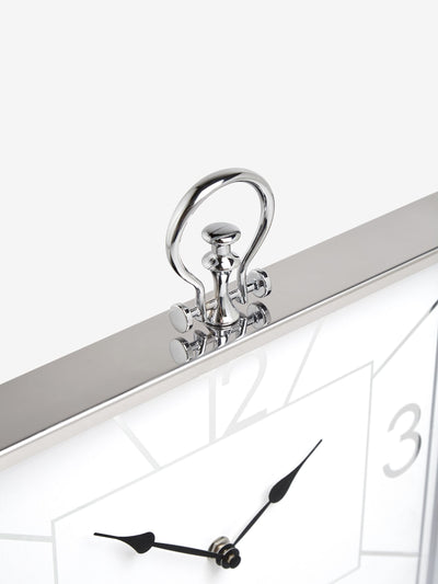 Next Silver Chrome Mantel Clock Decorative Home Clock 35.5cm- Buy online at McGrocer