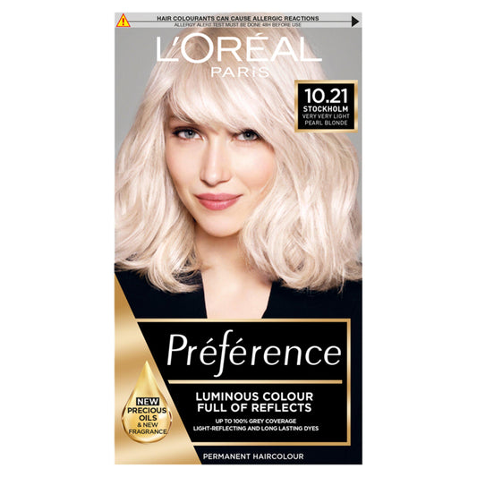 L'Oreal Paris Preference Permanent Hair Dye Stockholm Verry Very Light Pearl Blonde 10.21 Blonde Sainsburys   