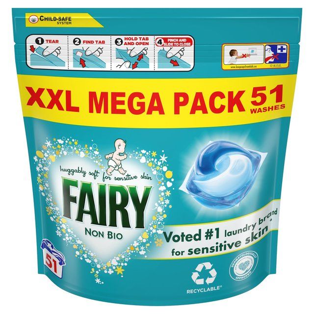 Fairy Non Bio Pods Washing Liquid Capsules for Sensitive Skin 51 Washes   51 per pack GOODS M&S   