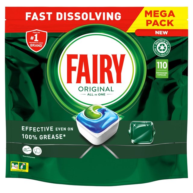 Fairy All In One Original Dishwasher Tablets   110 per pack GOODS M&S   