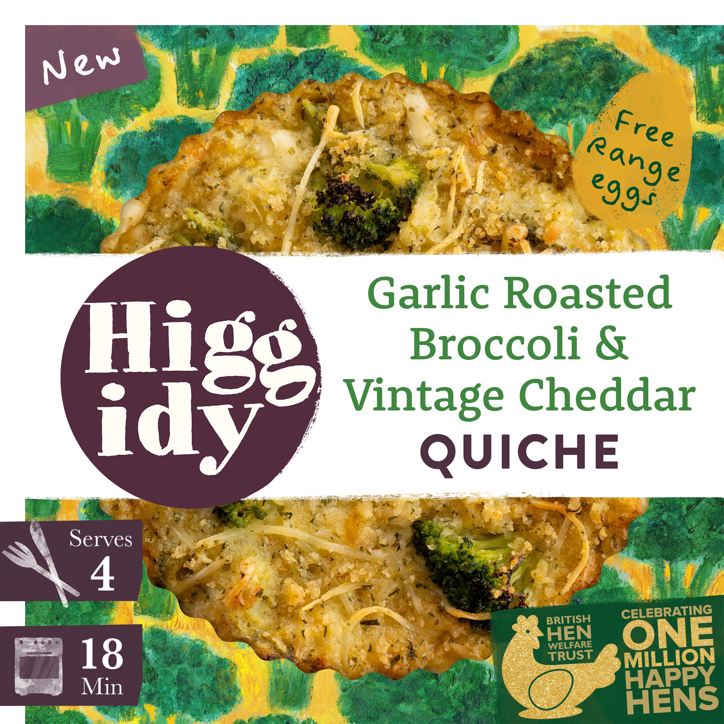 Higgidy Garlic Roasted Broccoli & Vintage Cheddar Quiche 400g GOODS Sainsburys   