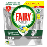 Fairy Platinum All in One Lemon Dishwasher Tablets   74 per pack GOODS M&S   