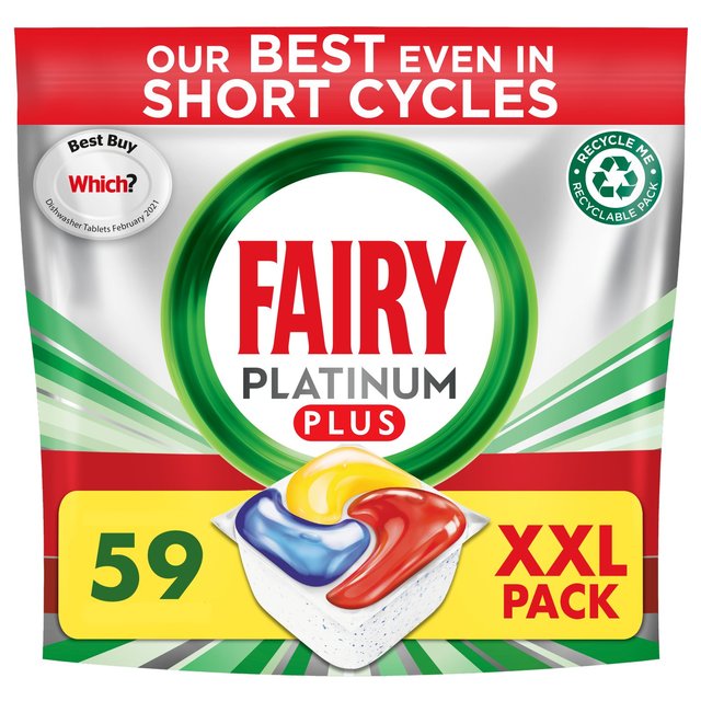 Fairy Platinum Plus Lemon Dishwasher Tablets   59 per pack GOODS M&S   