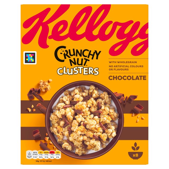 Kellogg's Crunchy Nut Clusters Chocolate Breakfast Cereal   400g