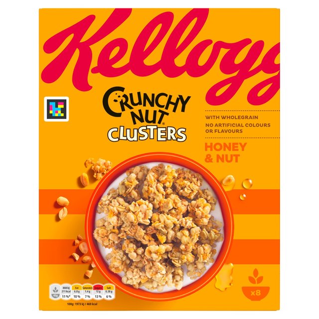 Kellogg's Crunchy Nut Honey & Nut Clusters Breakfast Cereal   400g