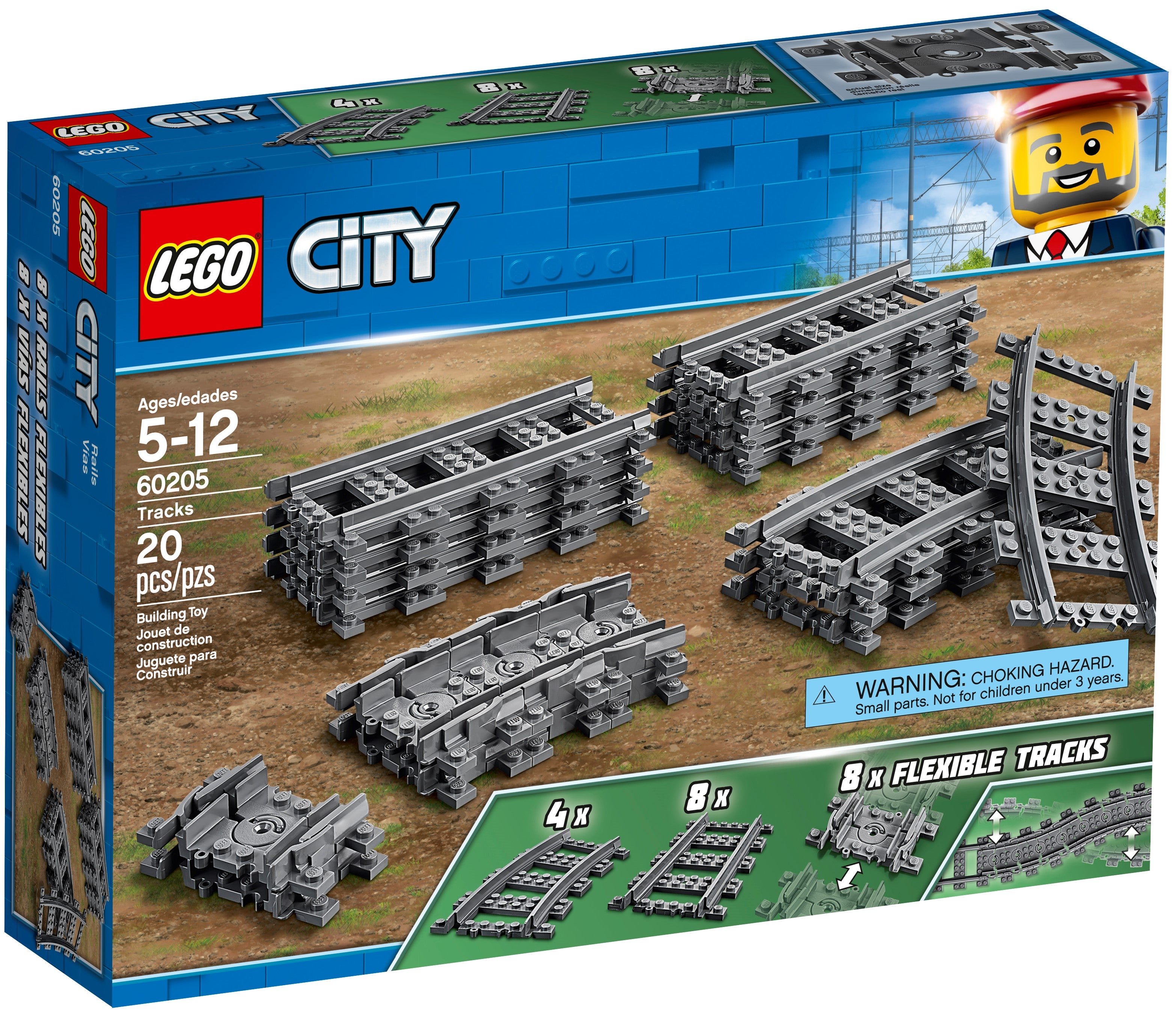 LEGO train tracks 60205 20 pieces, imported from the UK