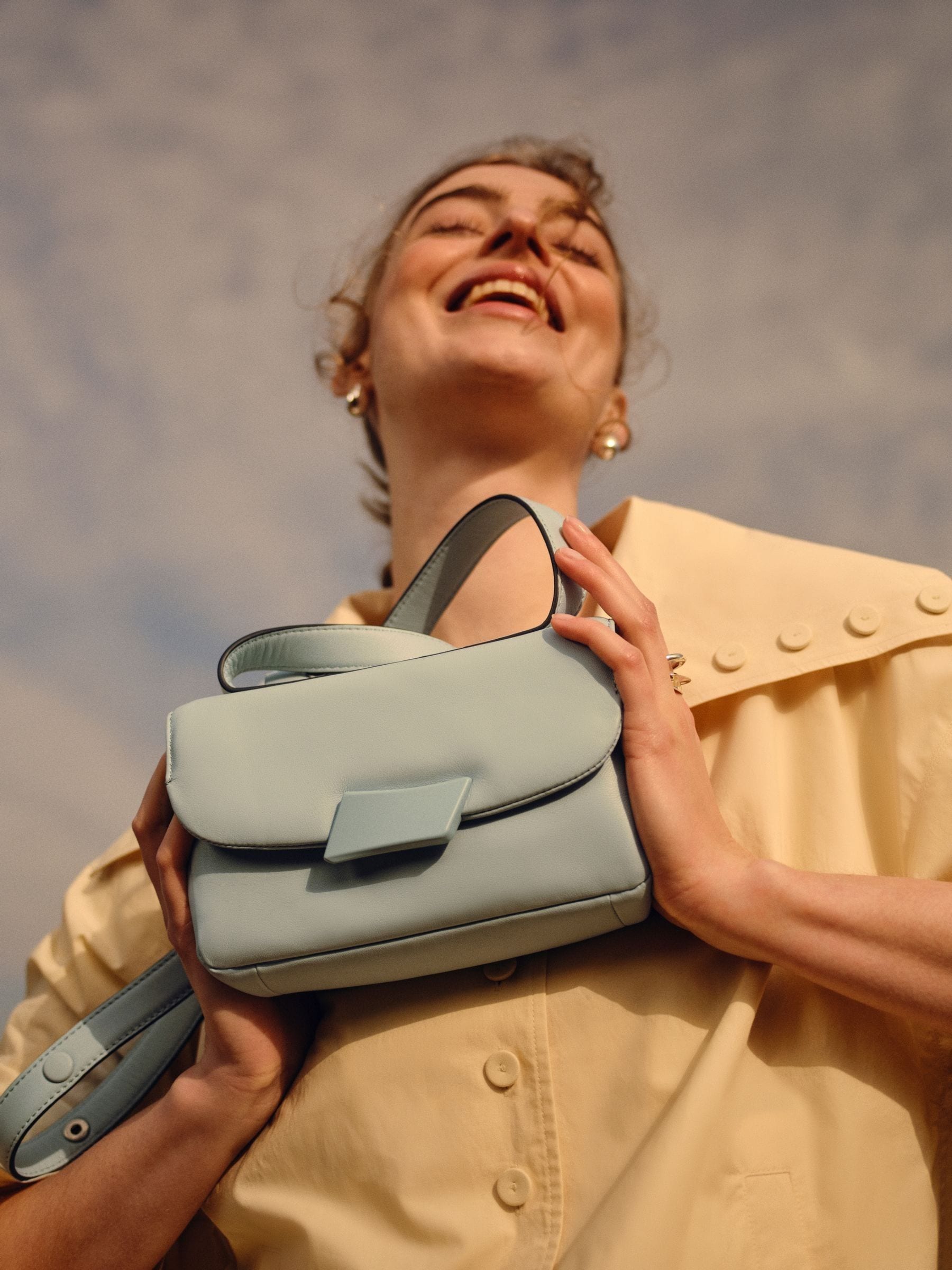 Radley Belsize puffy shoulder bag sky blue - British product