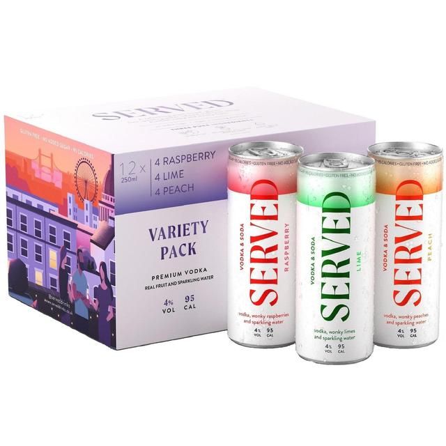 Served Hard Seltzer Variety Pack   12 x 250ml