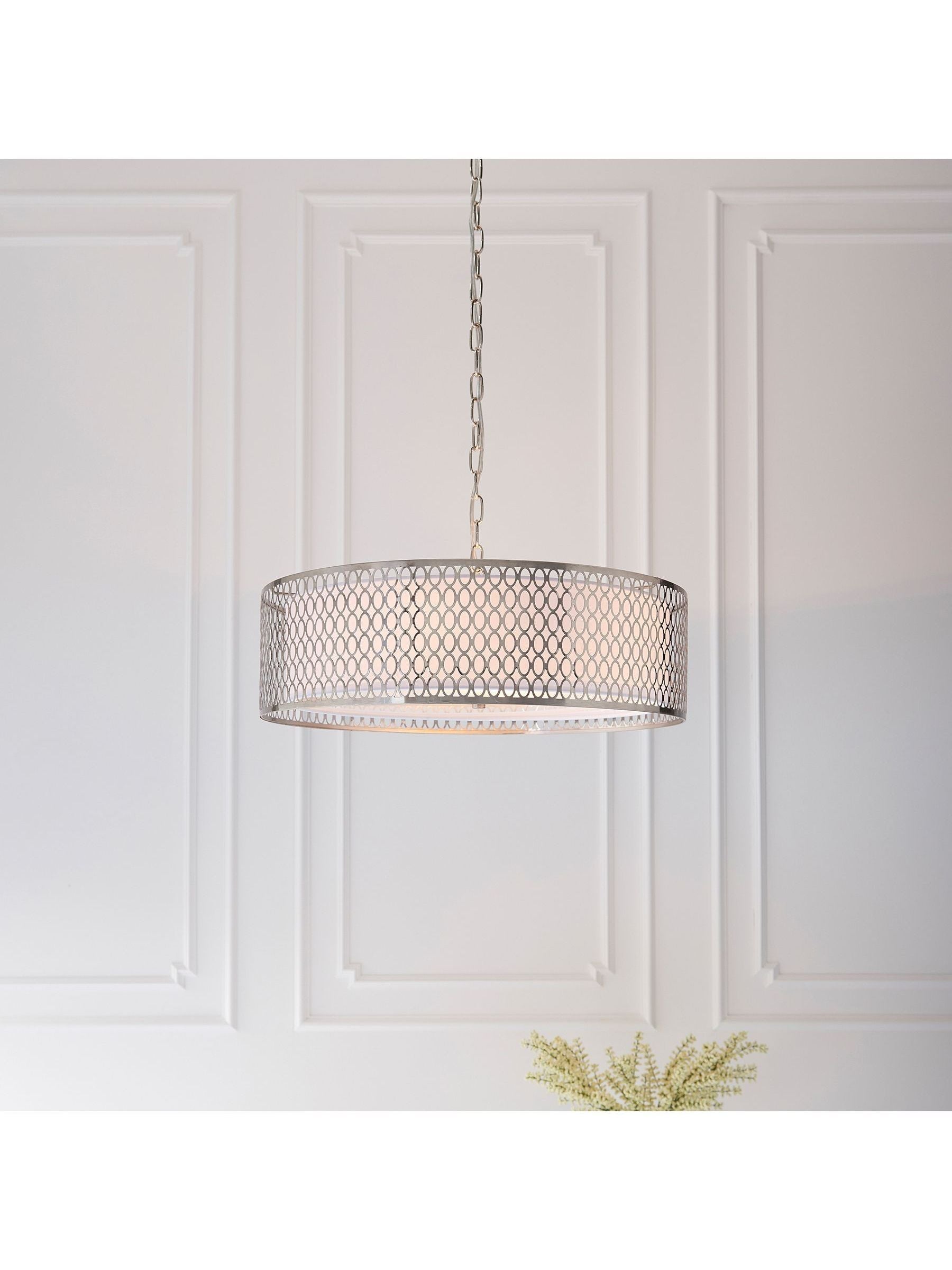 Gallery Home Keela Silver Flush Ceiling Light