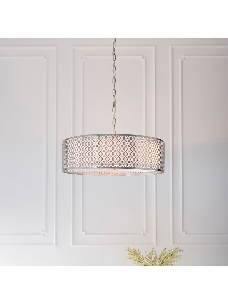Gallery Home Keela Silver Flush Ceiling Light