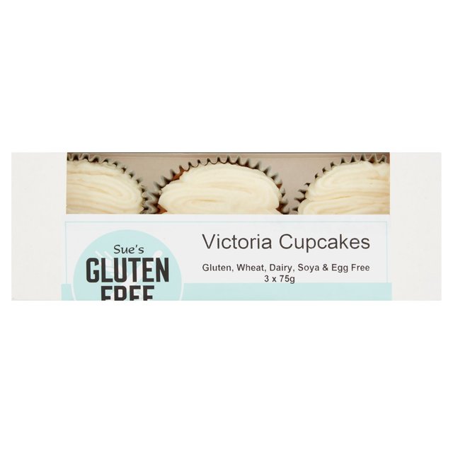 Gluten Free Kitchen Vegan Victoria Cupcakes   3 x 75g GOODS M&S   