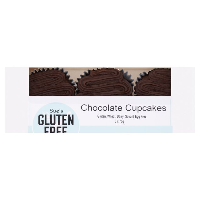 Gluten Free Kitchen Vegan Chocolate Cupcakes   3 x 75g GOODS M&S   