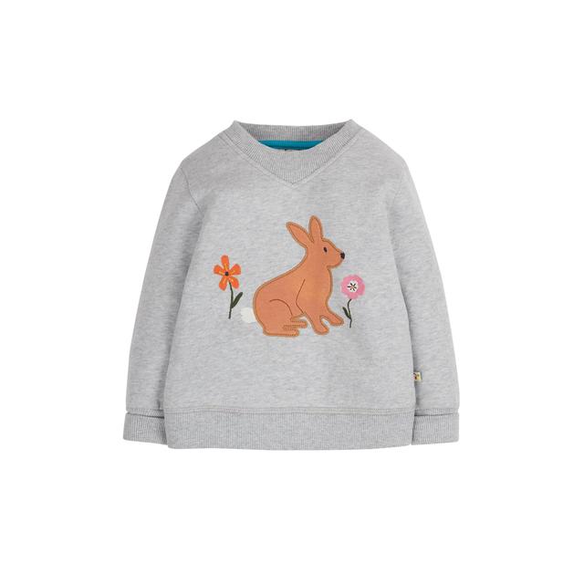 Frugi Switch Easy On Jumper Grey Marl/Rabbit 0-5 Years GOODS M&S   