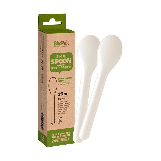 BioPak White Paper Spoons   10 per pack GOODS M&S   