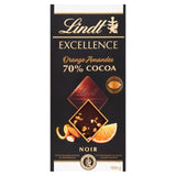 Lindt Excellence Orange and Almond 70% Dark Chocolate Bar   100g GOODS M&S   