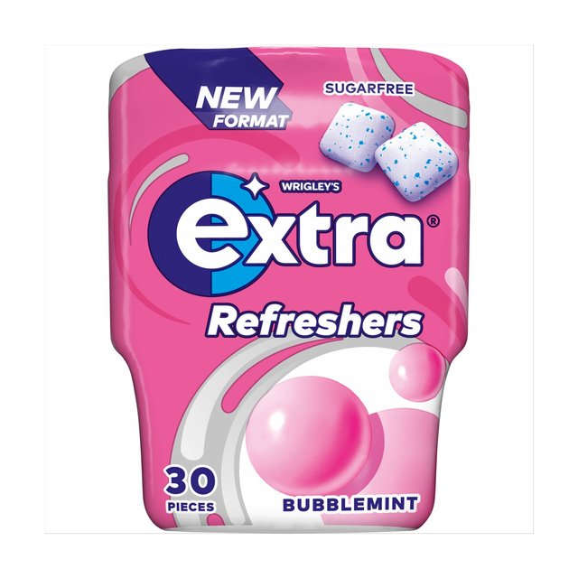 Wrigley's Extra Refreshers Bubblemint Sugar Free Chewing Gum Bottle 30pcs   67g GOODS M&S   