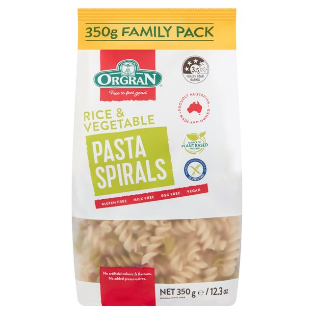 Orgran Gluten Free Rice & Vegetable Spiral Pasta   350g