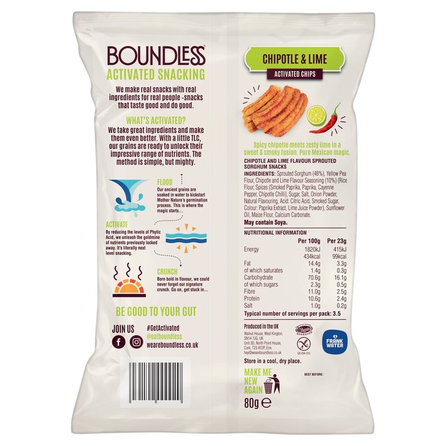 Boundless Chipotle & Lime Chips Sharing Bag   80g GOODS M&S   