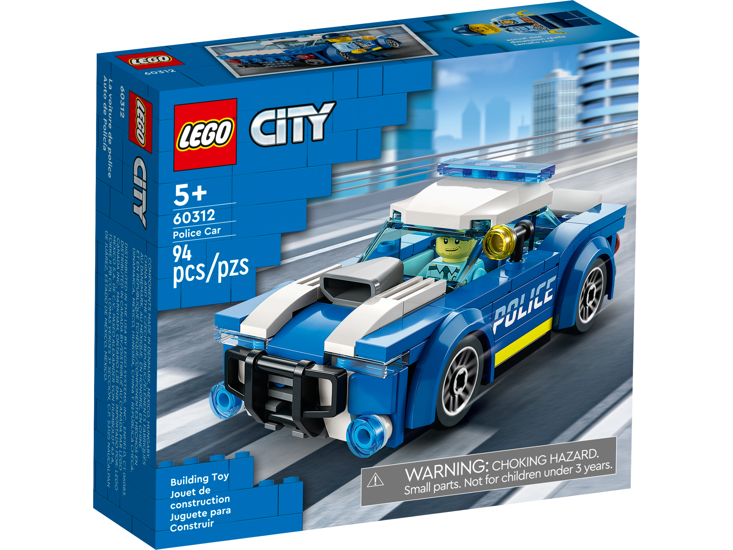 LEGO Police Car building set 94 pieces, imported from the UK
